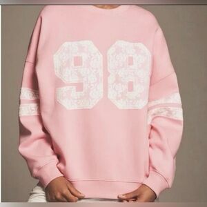 NWT LSPACE × Anthropologie Lace 98 Graphic Sweatshirt